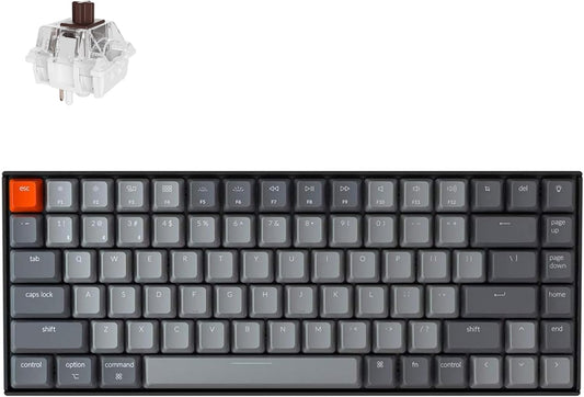 K2 75% Layout RGB Bluetooth Wireless Mechanical Keyboard with Gateron G Pro Brown Switch/Anti Ghosting/N-Key Rollover, Compact 84 Keys USB Wired Gaming Keyboard for Mac Windows-Version 2